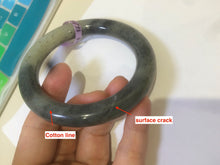 Load image into Gallery viewer, Sale! Certified 56 mm 100% Natural black/white sesame paste (籽料青花) round cut nephrite Hetian Jade bangle E40-5498
