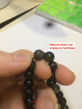 Load image into Gallery viewer, 6.5-7.5mm 100% natural black/blue/green/brown(Wuji, Mocui) jadeite jade beads bracelet AK8 (Add on item, not sale individually. )
