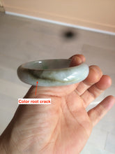 Load image into Gallery viewer, 51.3mm Type A 100% Natural green light Jadeite Jade oval bangle AM16
