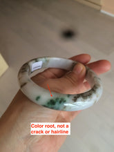Load image into Gallery viewer, 61mm Certified Type A 100% Natural green/brown/white early spring mountain forest series jadeite Jade bangle C69-9958
