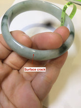 Load image into Gallery viewer, 53.5mm Certified type A 100% Natural light green/yellow/green floating flower oval jadeite jade bangle AC32-5313
