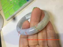 Load image into Gallery viewer, 54.3mm certifed 100% natural certified watery light green/white jadeite jade bangle Q88-7697

