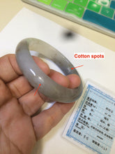 Load image into Gallery viewer, 51.9mm certified 100% Natural icy white/smoking gray with brown floating dandelions nephrite Hetian Jade bangle AK31-2458
