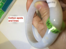 Load image into Gallery viewer, 55.7mm certified Type A 100% Natural white/yellow Jadeite Jade bangle E57-7572

