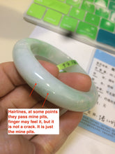 Load image into Gallery viewer, 52.5mm Certified Type A 100% Natural sunny green/white Jadeite Jade bangle R84-14548
