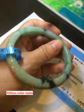 Load image into Gallery viewer, 58mm Certified Type A 100% Natural green/yellow Jadeite Jade bangle AS49-5045

