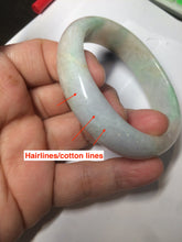 Load image into Gallery viewer, 48mm Type A 100% Natural sunny green/purple/yellow ovalJadeite Jade bangle X105-9226
