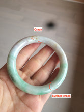 Load image into Gallery viewer, 56mm certified 100% natural sunny green/white/purple/yellow round cut jadeite jade bangle AF9-8927
