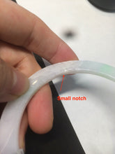 Load image into Gallery viewer, 57mm 100% natural Type A sunny green/white/purple slim flat style jadeite jade bangle AC61-4574
