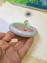 Load image into Gallery viewer, 54.6mm certified type A 100% Natural green/white Jadeite Jade bangle U61-4938

