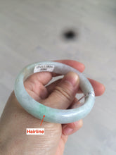 Load image into Gallery viewer, 50.5mm Certified Type A 100% Natural sunny green/white Oval Jadeite Jade bangle F115-0086
