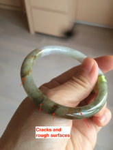 Load image into Gallery viewer, 52.4mm certified Type A 100% Natural green/purple/brown round cut Jadeite Jade bangle AE43-1432
