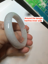 Load image into Gallery viewer, 50mm certificated Type A 100% Natural light green/white/purple Jadeite Jade bangle AM67
