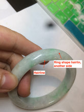 Load image into Gallery viewer, 57.4mm 100% natural Type A sunny green/white jadeite jade bangle K92-1110
