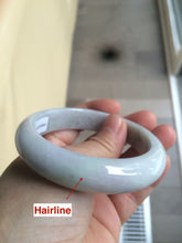 Load image into Gallery viewer, 57mm certified 100% natural Type A white/ very light purple/green jadeite jade bangle W60-5929
