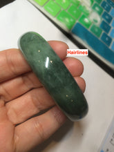 Load image into Gallery viewer, 58mm certified type A 100% Natural dark green jadeite jade bangle D93-9240
