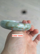Load image into Gallery viewer, 58.3mm Certified 100% natural Type A green purple blue (spring sky with purple cloud) jadeite jade bangle N92-3798
