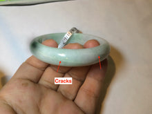 Load image into Gallery viewer, 50.5mm Certified Type A 100% Natural sunny green/white Oval Jadeite Jade bangle AD55
