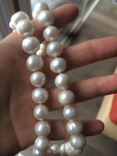Load image into Gallery viewer, Genuine cultured 10.7-11.6mm freshwater high luster reflective white pearl necklace RP-8
