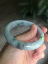 Load image into Gallery viewer, 57.7mm certified Type A 100% Natural green/gray/white Jadeite Jade bangle U51-1111
