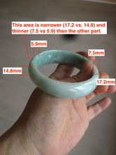 Load image into Gallery viewer, 56.3mm certified 100% natural Type A light green/white jadeite jade bangle AB88-1153
