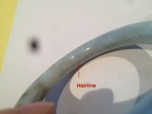 Load image into Gallery viewer, 58mm 100% natural light green/brown round cut jadeite jade bangle L64
