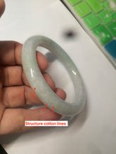 Load image into Gallery viewer, 55mm Certified type A 100% Natural sunny green/white round cut Jadeite bangle C71-6544
