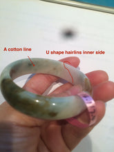 Load image into Gallery viewer, 53.6mm 100% natural Type A green/brown/purple jadeite jade bangle L62
