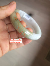 Load image into Gallery viewer, 53.8mm certified Type A 100% Natural light yellow green Jadeite Jade bangle AK45-0450
