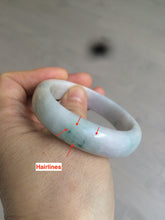 Load image into Gallery viewer, 53mm Certified type A 100% Natural light green purple oval jadeite jade bangle AD70-2162
