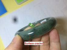 Load image into Gallery viewer, 57.5mm Certified Type A 100% Natural green/gray Jadeite Jade bangle Q22-8672
