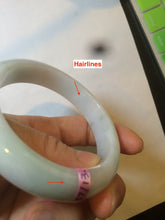 Load image into Gallery viewer, 57mm certified type A 100% Natural white green jadeite jade bangle AD52-9288
