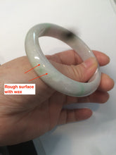 Load image into Gallery viewer, 56.2 mm certificated Type A 100% Natural light green/yellow/purple Jadeite Jade bangle AM7-7533
