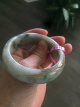 Load image into Gallery viewer, 56.3mm 100% natural Type A green/brown/purple chubby tire style jadeite jade bangle B62
