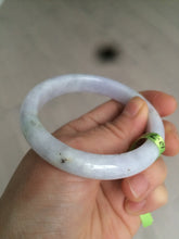 Load image into Gallery viewer, 54mm certifed 100% natural certified white/light purple jadeite jade bangle AC43-5953

