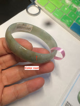 Load image into Gallery viewer, 52.9mm certificated Type A 100% Natural green gray Jadeite Jade bangle Y122-9555
