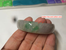 Load image into Gallery viewer, 52.7mm Type A 100% Natural icy sunny green/purple/gray/black Jadeite Jade bangle AT49
