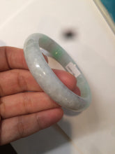 Load image into Gallery viewer, 55.7mm certified 100% natural sunny green/white jadeite jade bangle AQ29-1420
