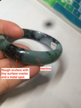 Load image into Gallery viewer, 59mm Certified Type A 100% Natural green black blue Jadeite Jade bangle AQ42-2259
