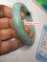 Load image into Gallery viewer, 56.4mm certified Type A 100% Natural sunny green Jadeite Jade bangle U126-2490
