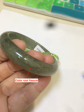 Load image into Gallery viewer, 50mm Certified Type A 100% Natural dark green/gray oval Jadeite Jade bangle AJ5-2852
