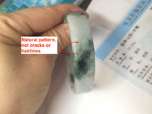 Load image into Gallery viewer, 51.7mm certified Type A 100% Natural s dark green/purple midsummer forest square Jadeite Jade bangle AF77-0400
