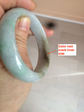 Load image into Gallery viewer, 51.3mm Type A 100% Natural green light Jadeite Jade oval bangle AM16
