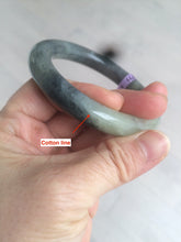 Load image into Gallery viewer, Sale! Certified 56 mm 100% Natural black/white sesame paste (籽料青花) round cut nephrite Hetian Jade bangle E40-5498
