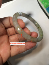 Load image into Gallery viewer, 53mm certified Type A 100% Natural green/brown round cut Jadeite Jade bangle AD85-1438
