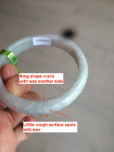 Load image into Gallery viewer, 57.7mm certificated type A 100% Natural light green/white Jadeite Jade bangle R70-0274
