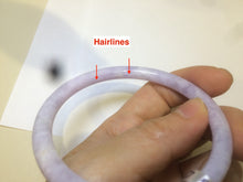 Load image into Gallery viewer, 56.5mm 100% natural certified light purple/white round cut jadeite jade bangle M58-0127
