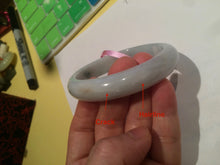 Load image into Gallery viewer, 56mm Type A 100% Natural green/white Jadeite Jade bangle Z15
