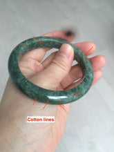 Load image into Gallery viewer, 56.5mm Certified Type A 100% Natural spinach green Jadeite Jade bangle KS82-0711
