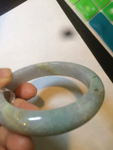 Load image into Gallery viewer, 53.2mm certified type A 100% Natural green/purple/gray Jadeite Jade bangle G109-3537
